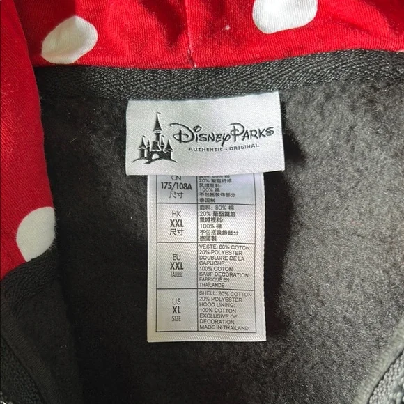 Disney Minnie Mouse Zip-Up Jacket Black and Red - Picture 2 of 4